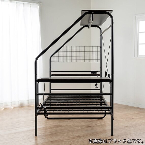デスク付きパイプベッド(KBT-050 WH)【島忠ホームズ商品】 24枚目画像
