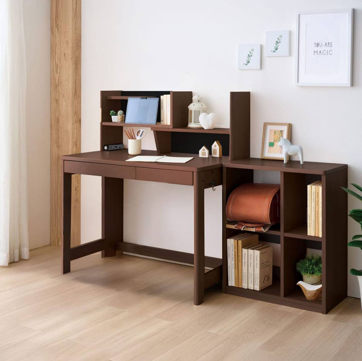 デスク＋シェルフセット(ミニマル MDF-152 WT)【島忠ホームズ商品