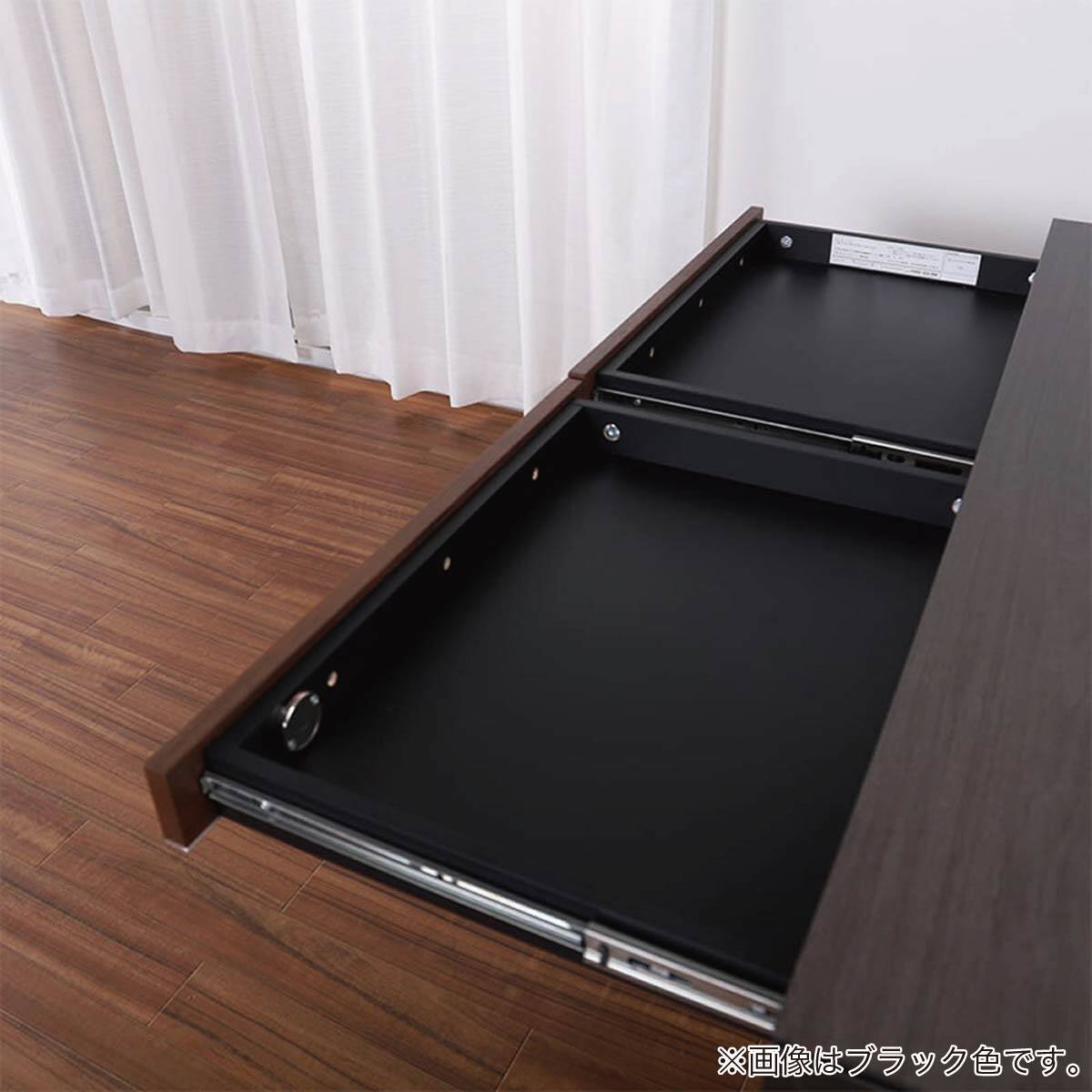 引き出し付きデスク(幅90cm WISE KWD-631 BW)【島忠ホームズ商品