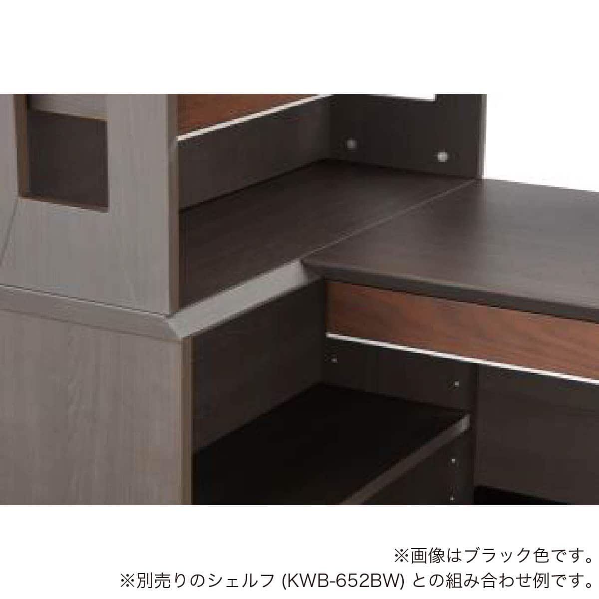 引き出し付きデスク(幅120cm WISE KWD-633 BW)【島忠ホームズ商品