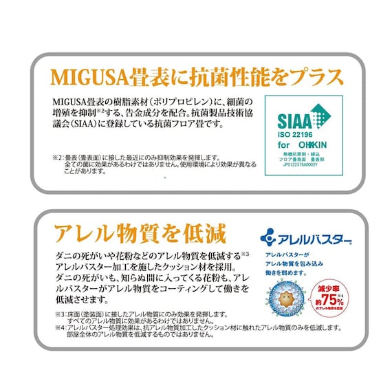 畳シングルベッド(スピーク3 ヘッドレス MIGUSA WW/GR)【島忠ホームズ商品】 7枚目画像