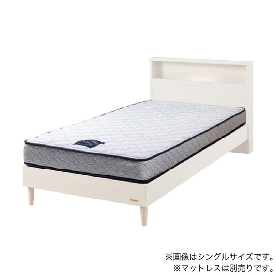 セミシングル 棚・照明・コンセント付きベッドフレーム(チョイスミー CI 300 レッグ WH)【島忠ホームズ商品】 1枚目画像