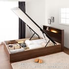 セミシングル 棚・照明・コンセント・収納付きベッドフレーム(チョイスミー CI 300たて開き WH)【島忠ホームズ商品】 13枚目画像