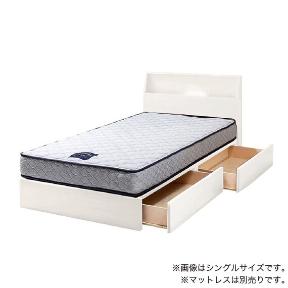 セミシングル 棚・収納付きベッドフレーム(チョイスミー SC225引き付き WH)【島忠ホームズ商品】 1枚目画像