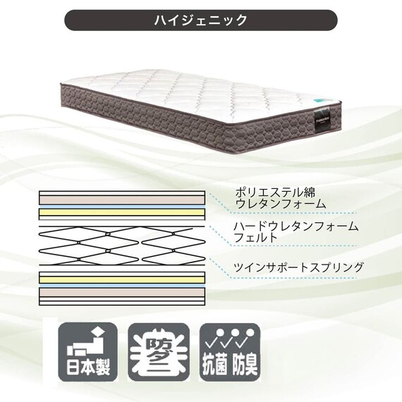 セミシングルマットレス(ハイジェニック ソフト)【島忠ホームズ商品】 2枚目画像
