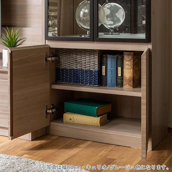 キャビネット(シャルム 40ガラス戸 (左) グレージュ)【島忠ホームズ商品】 5枚目画像