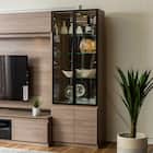 キャビネット(シャルム 60ガラス戸 グレージュ)【島忠ホームズ商品】 4枚目画像