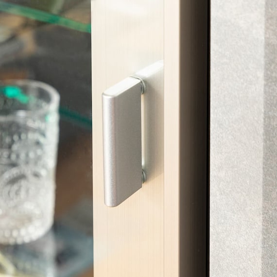 キャビネット(ブレス40 ガラス戸-L グレー)【島忠ホームズ商品】 4枚目画像