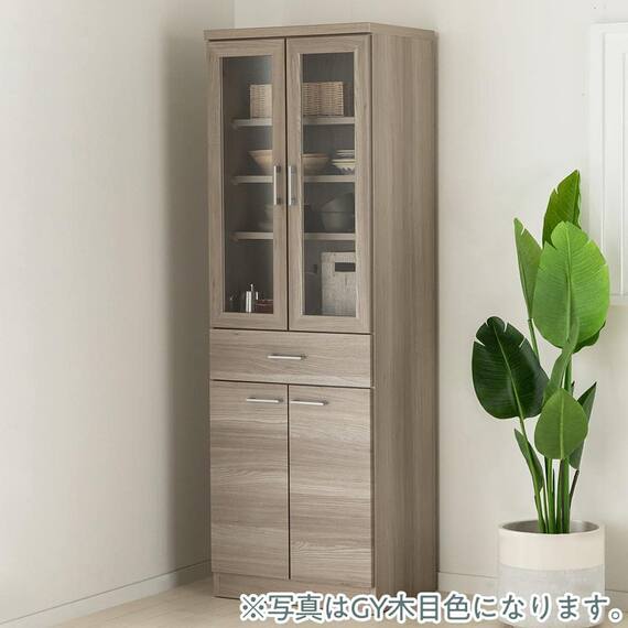 食器棚(ペレットD 60DB WH木目)【島忠ホームズ商品】 2枚目画像