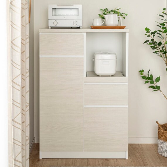 レンジ台(ペレット 80H WH木目)【島忠ホームズ商品】 12枚目画像