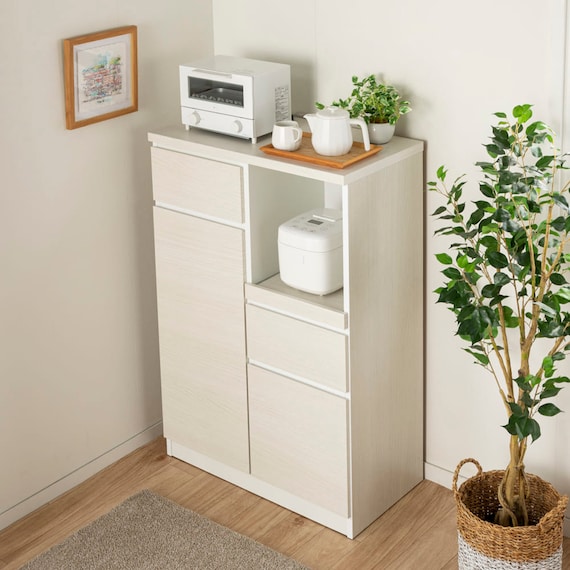 レンジ台(ペレット 80H WH木目)【島忠ホームズ商品】 13枚目画像