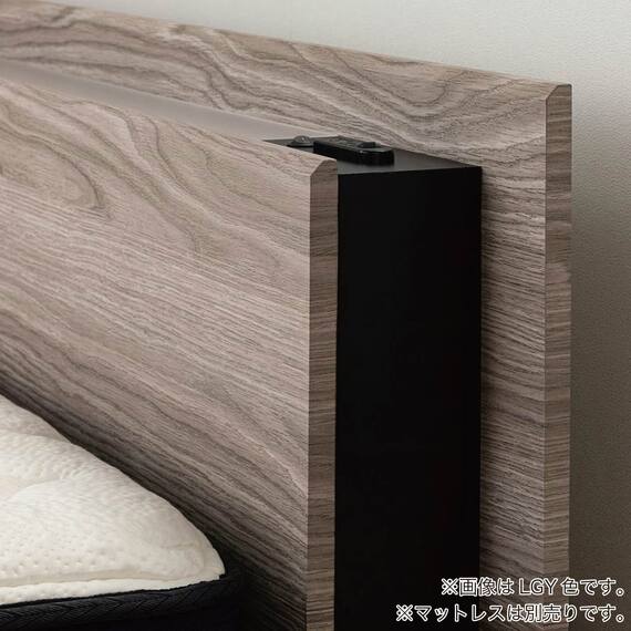 ダブル 棚・照明付きフロアベッドフレーム(ディオス DGY)【島忠ホームズ商品】 9枚目画像