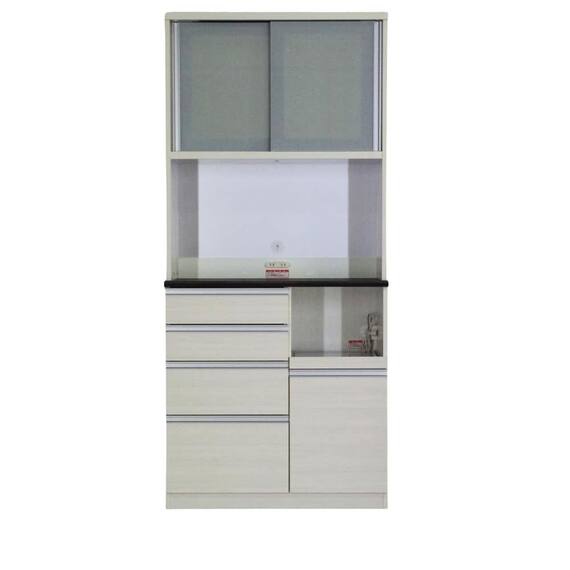 キッチンボード(プレジャー 90HMオープン ウッドWH)【島忠ホームズ商品】 1枚目画像