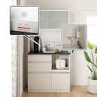 キッチンボード(プレジャー 90LLオープン ウッドWH)【島忠ホームズ商品】 2枚目画像