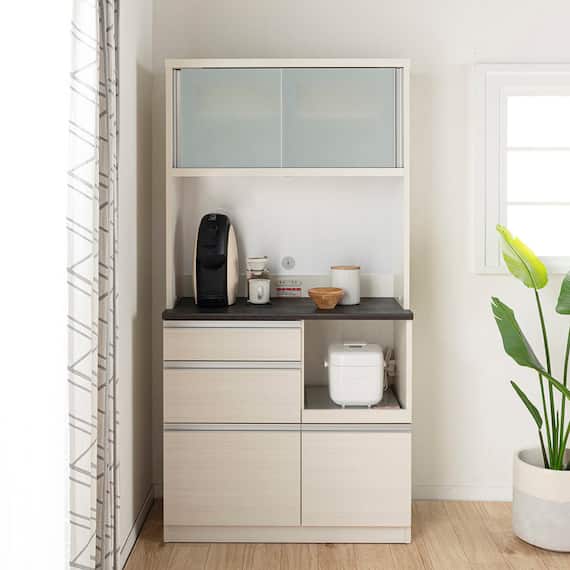 キッチンボード(プレジャー 90LLオープン ウッドWH)【島忠ホームズ商品】 11枚目画像