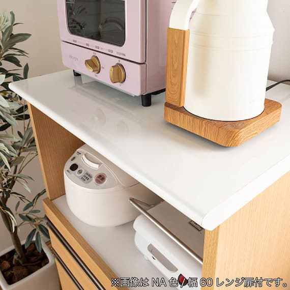 レンジ台(Nモビット60扉付 WH)【島忠ホームズ商品】 8枚目画像