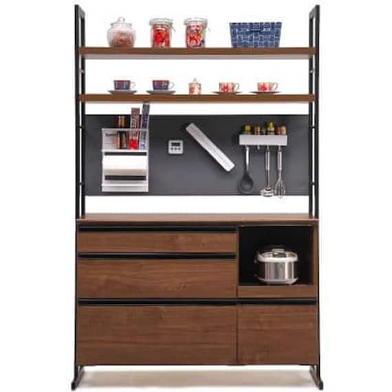 キッチンボード(スパイス124バックボード ウォールナット)【島忠ホームズ商品】 1枚目画像