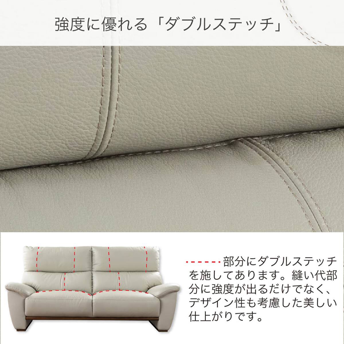 2.5人掛けソファ 本革(一部合成皮革)タイプ (デビュー079 ハード 本革