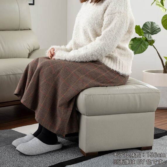 スツール 本革(一部合成皮革)タイプ (デビュー079 本革GY)【島忠ホームズ商品】 8枚目画像