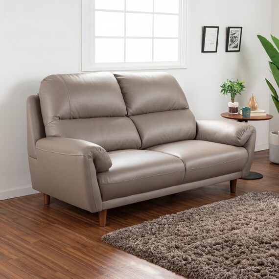 2.5人掛けソファ 本革(一部合成皮革)タイプ (デビュー081 H DGY)【島忠ホームズ商品】 1枚目画像