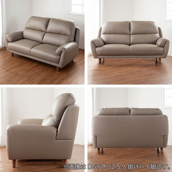 2.5人掛けソファ 本革(一部合成皮革)タイプ (デビュー081 H DGY)【島忠ホームズ商品】 19枚目画像