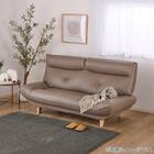 本革(一部合成皮革)2人掛けワイドソファ(ホープ 奥行94cm奥深 DGY 脚NA)【島忠ホームズ商品】 1枚目画像