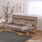 本革(一部合成皮革)2人掛けワイドソファ(ホープ 奥行94cm奥深 DGY 脚NA)【島忠ホームズ商品】 1枚目画像