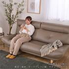 本革(一部合成皮革)2人掛けワイドソファ(ホープ 奥行94cm奥深 DGY 脚NA)【島忠ホームズ商品】 2枚目画像