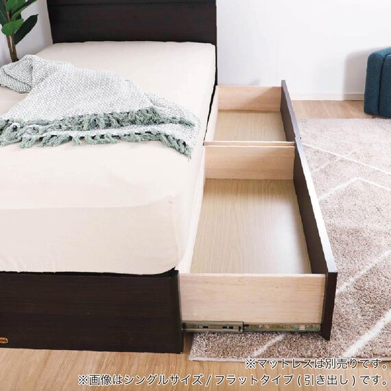 シングル 収納付きベッドフレーム(ノエマフラット 引出付)【島忠ホームズ商品】 16枚目画像