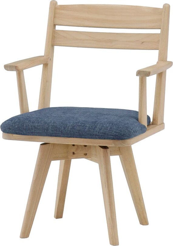 肘付き回転ダイニングチェア(ラヴィ01 NGR/ブルー)【島忠ホームズ商品】 1枚目画像