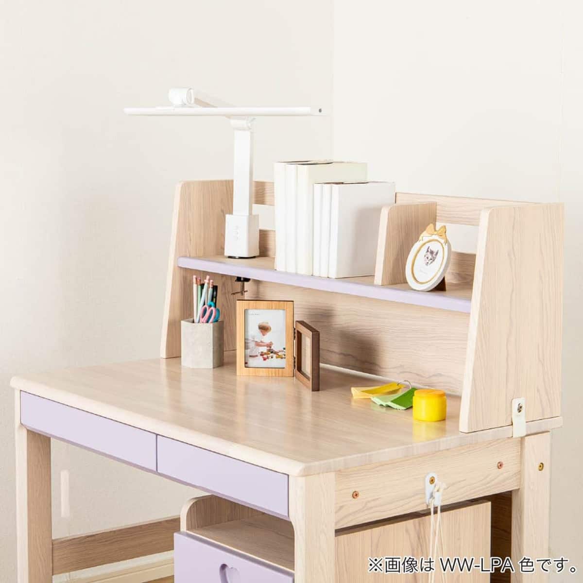 【残りわずか】組立家具★スタジオファニチャー ワーキングデスク 004★ スタンダードデスク ワゴン+デスクライト付き(ESスマート2 SR-560 WW