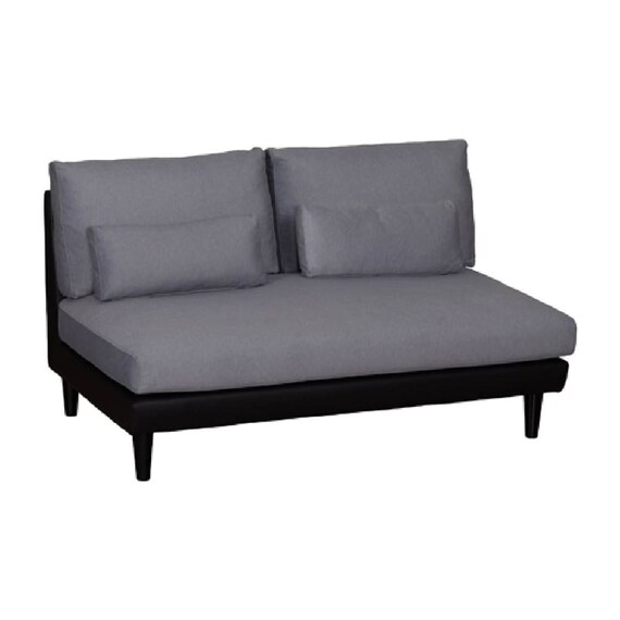 2.5人掛けソファ 布張り(一部合成皮革)タイプ(ニール PVCBK/CSDGY 脚BK)【島忠ホームズ商品】 1枚目画像