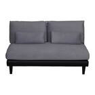 2.5人掛けソファ 布張り(一部合成皮革)タイプ(ニール PVCBK/CSDGY 脚BK)【島忠ホームズ商品】 4枚目画像