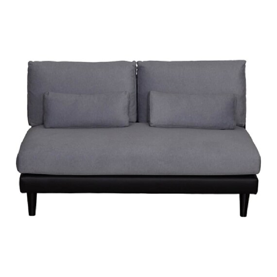 2.5人掛けソファ 布張り(一部合成皮革)タイプ(ニール PVCBK/CSDGY 脚BK)【島忠ホームズ商品】 4枚目画像