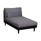 カウチソファ 布張り(一部合成皮革)タイプ(ニール PVCBK/CSDGY 脚BK)【島忠ホームズ商品】 1枚目画像