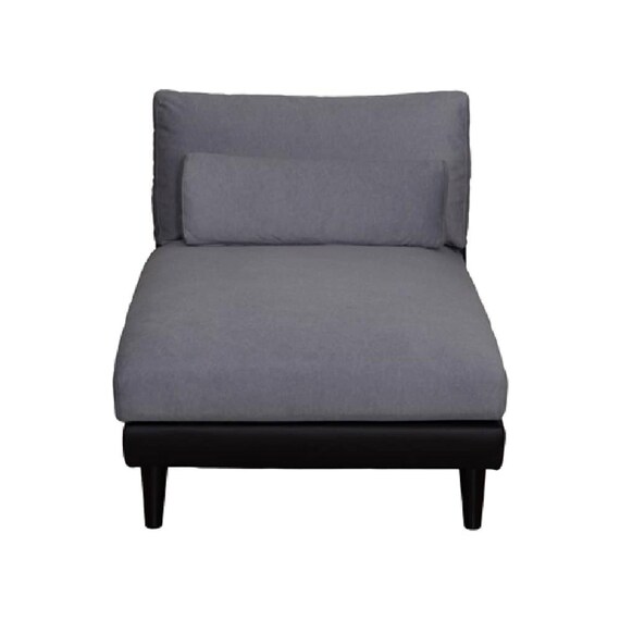 カウチソファ 布張り(一部合成皮革)タイプ(ニール PVCBK/CSDGY 脚BK)【島忠ホームズ商品】 4枚目画像