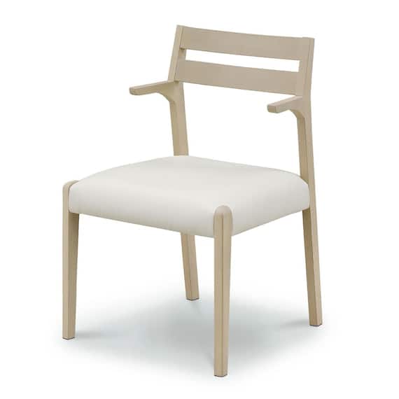 肘付きダイニングチェア(シモーニ C371 WW/PVCWH)【島忠ホームズ商品】 1枚目画像