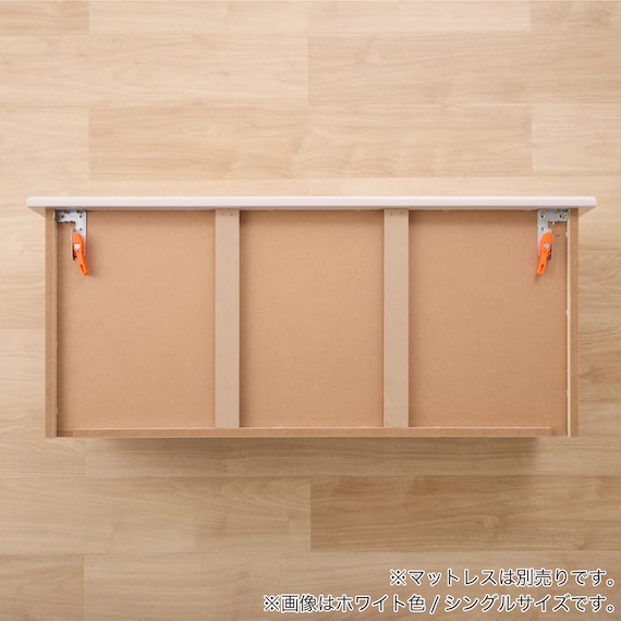 シングル 棚・照明・コンセント・収納付きベッドフレーム(ドレース サイドBOX WH)【島忠ホームズ商品】 19枚目画像