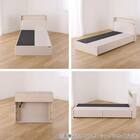 シングル 棚・照明・コンセント・収納付きベッドフレーム(ドレース サイドBOX WH)【島忠ホームズ商品】 21枚目画像