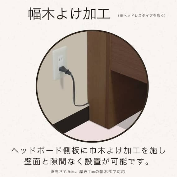 シングル 収納付きベッドフレーム(ウォルテ NA)【島忠ホームズ商品】 4枚目画像