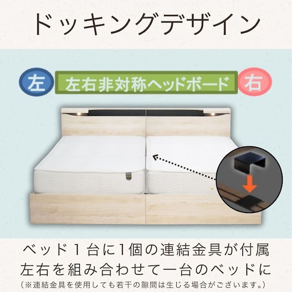 セミシングル 棚・照明・コンセント付きベッドフレーム(ブックス 左 GYB)【島忠ホームズ商品】 2枚目画像