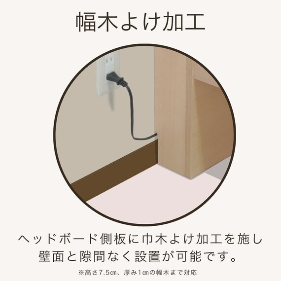 シングル 棚・照明・コンセント・収納付きベッドフレーム(マリーゼ LGY)【島忠ホームズ商品】 7枚目画像
