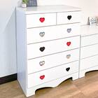 ハイチェスト(ハート/アリス 75 WH)【島忠ホームズ商品】 2枚目画像