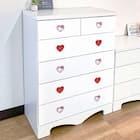 ハイチェスト(ハート/キティ 75 WH)【島忠ホームズ商品】 2枚目画像