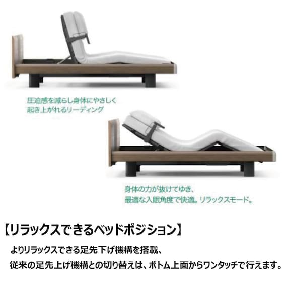 電動セミシングルベッドフレーム(モデルC Aタイプ RA-C1A4SC 1+1Mスクエア ヨーロピアン ASAあり)【島忠ホームズ商品】 5枚目画像