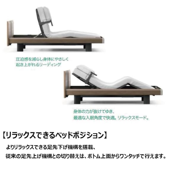 電動セミシングルベッドフレーム(モデルC Bタイプ RA-C2C3CC 3Mキューブ ハリウッド ASAあり)【島忠ホームズ商品】 5枚目画像