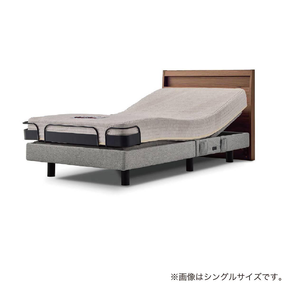 【取引成立につき受付終了】ニトリの白いセミダブルベッド+マットレス他(使用2年程度) 電動セミダブルベッドフレーム + マットレスセット(NS001 ST GY/E3-05