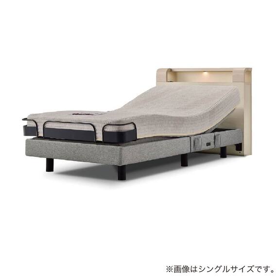 電動セミダブルベッドフレーム + マットレスセット(IDシエラ シェルフ2モーター WH AB22S25)【島忠ホームズ商品】 1枚目画像