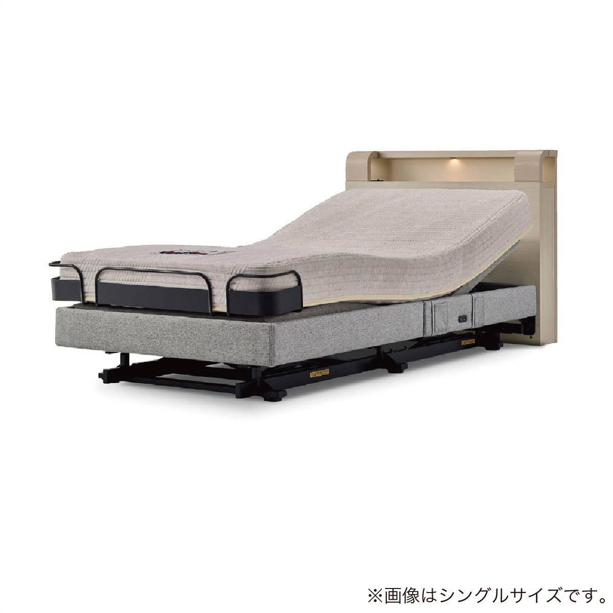 ベッド 電動セミダブルベッドフレーム + マットレスセット(IDシエラ シェルフ3