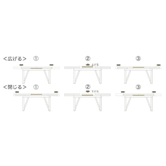 伸長式ダイニングテーブル(ノルド140 LBR)【島忠ホームズ商品】 3枚目画像